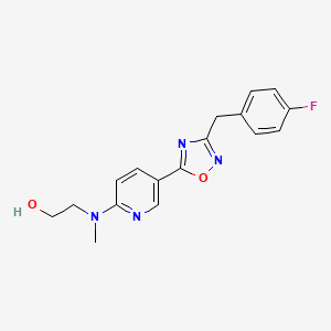 molecular formula C17H17FN4O2 B5108265 2-[{5-[3-(4-fluorobenzyl)-1,2,4-oxadiazol-5-yl]-2-pyridinyl}(methyl)amino]ethanol 