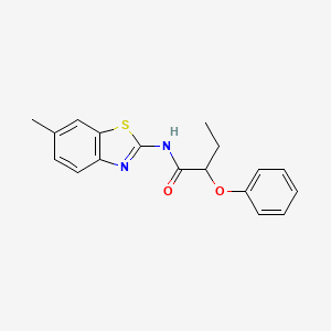 molecular formula C18H18N2O2S B5108271 N-(6-methyl-1,3-benzothiazol-2-yl)-2-phenoxybutanamide 
