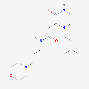 molecular formula C19H36N4O3 B5108304 N-methyl-2-[1-(3-methylbutyl)-3-oxo-2-piperazinyl]-N-[3-(4-morpholinyl)propyl]acetamide 