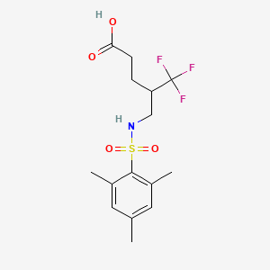 molecular formula C15H20F3NO4S B5108310 5,5,5-trifluoro-4-{[(mesitylsulfonyl)amino]methyl}pentanoic acid 