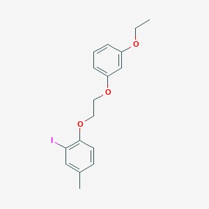 molecular formula C17H19IO3 B5108313 1-[2-(3-ethoxyphenoxy)ethoxy]-2-iodo-4-methylbenzene 
