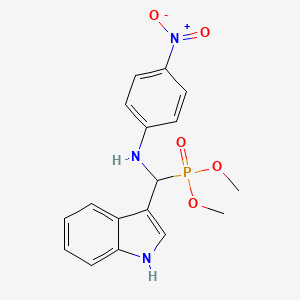 molecular formula C17H18N3O5P B5108322 dimethyl {1H-indol-3-yl[(4-nitrophenyl)amino]methyl}phosphonate 