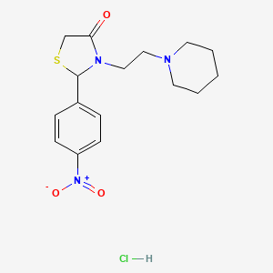 molecular formula C16H22ClN3O3S B5108325 2-(4-nitrophenyl)-3-[2-(1-piperidinyl)ethyl]-1,3-thiazolidin-4-one hydrochloride 