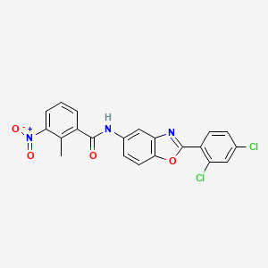 molecular formula C21H13Cl2N3O4 B5108345 N-[2-(2,4-dichlorophenyl)-1,3-benzoxazol-5-yl]-2-methyl-3-nitrobenzamide 