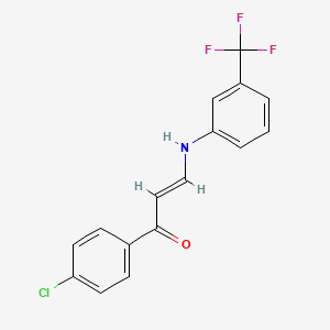 molecular formula C16H11ClF3NO B5108353 1-(4-chlorophenyl)-3-{[3-(trifluoromethyl)phenyl]amino}-2-propen-1-one 