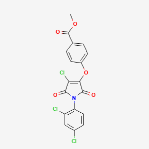 molecular formula C18H10Cl3NO5 B5108361 methyl 4-{[4-chloro-1-(2,4-dichlorophenyl)-2,5-dioxo-2,5-dihydro-1H-pyrrol-3-yl]oxy}benzoate 