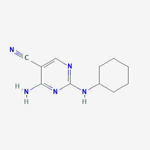 molecular formula C11H15N5 B510837 4-Amino-2-(cyclohexylamino)-5-pyrimidinecarbonitrile CAS No. 99988-17-7