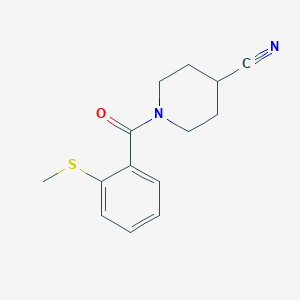 molecular formula C14H16N2OS B5108381 1-[2-(methylthio)benzoyl]-4-piperidinecarbonitrile 