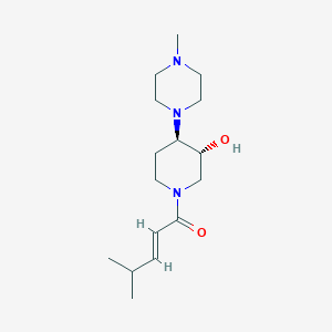 molecular formula C16H29N3O2 B5108414 (3R*,4R*)-1-[(2E)-4-methyl-2-pentenoyl]-4-(4-methyl-1-piperazinyl)-3-piperidinol 