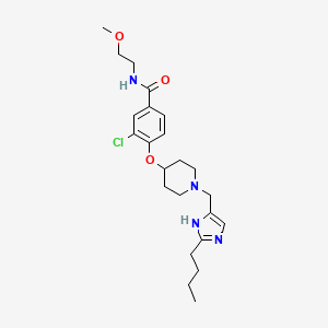 molecular formula C23H33ClN4O3 B5108421 4-({1-[(2-butyl-1H-imidazol-4-yl)methyl]-4-piperidinyl}oxy)-3-chloro-N-(2-methoxyethyl)benzamide 