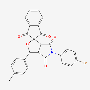 molecular formula C27H18BrNO5 B5108437 5-(4-bromophenyl)-3-(4-methylphenyl)-3a,6a-dihydrospiro[furo[3,4-c]pyrrole-1,2'-indene]-1',3',4,6(3H,5H)-tetrone 