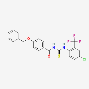 molecular formula C22H16ClF3N2O2S B5108463 4-(benzyloxy)-N-({[4-chloro-2-(trifluoromethyl)phenyl]amino}carbonothioyl)benzamide 