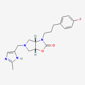 molecular formula C19H23FN4O2 B5108486 (3aS*,6aR*)-3-[3-(4-fluorophenyl)propyl]-5-[(2-methyl-1H-imidazol-4-yl)methyl]hexahydro-2H-pyrrolo[3,4-d][1,3]oxazol-2-one 