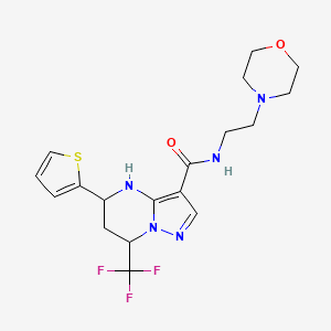 molecular formula C18H22F3N5O2S B5108493 N-[2-(4-morpholinyl)ethyl]-5-(2-thienyl)-7-(trifluoromethyl)-4,5,6,7-tetrahydropyrazolo[1,5-a]pyrimidine-3-carboxamide 