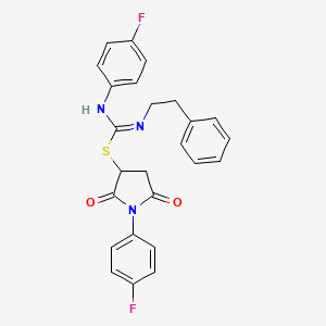 molecular formula C25H21F2N3O2S B5108513 1-(4-fluorophenyl)-2,5-dioxo-3-pyrrolidinyl N'-(4-fluorophenyl)-N-(2-phenylethyl)imidothiocarbamate 