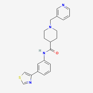 1-(3-pyridinylmethyl)-N-[3-(1,3-thiazol-4-yl)phenyl]-4-piperidinecarboxamide