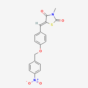 molecular formula C18H14N2O5S B5108554 3-methyl-5-{4-[(4-nitrobenzyl)oxy]benzylidene}-1,3-thiazolidine-2,4-dione 