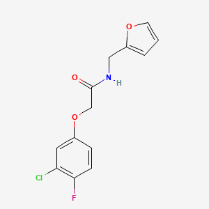 molecular formula C13H11ClFNO3 B5108574 2-(3-chloro-4-fluorophenoxy)-N-(2-furylmethyl)acetamide 