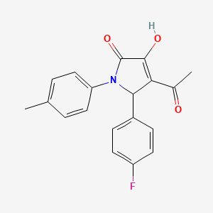 molecular formula C19H16FNO3 B5108583 4-acetyl-5-(4-fluorophenyl)-3-hydroxy-1-(4-methylphenyl)-1,5-dihydro-2H-pyrrol-2-one 