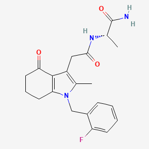 N~2~-{[1-(2-fluorobenzyl)-2-methyl-4-oxo-4,5,6,7-tetrahydro-1H-indol-3-yl]acetyl}-L-alaninamide