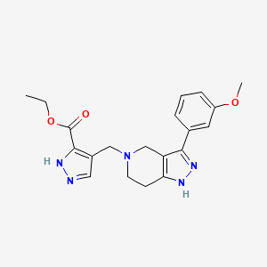 molecular formula C20H23N5O3 B5108625 ethyl 4-{[3-(3-methoxyphenyl)-1,4,6,7-tetrahydro-5H-pyrazolo[4,3-c]pyridin-5-yl]methyl}-1H-pyrazole-3-carboxylate 