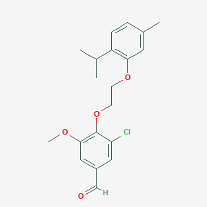 molecular formula C20H23ClO4 B5108630 3-chloro-4-[2-(2-isopropyl-5-methylphenoxy)ethoxy]-5-methoxybenzaldehyde 