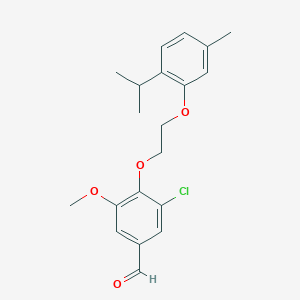 molecular formula C20H23ClO4 B5108630 3-Chloro-5-methoxy-4-[2-(5-methyl-2-propan-2-ylphenoxy)ethoxy]benzaldehyde 