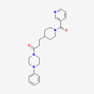 molecular formula C24H30N4O2 B5108642 1-phenyl-4-{3-[1-(3-pyridinylcarbonyl)-4-piperidinyl]propanoyl}piperazine 