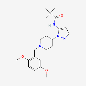 molecular formula C22H32N4O3 B5108676 N-{1-[1-(2,5-dimethoxybenzyl)-4-piperidinyl]-1H-pyrazol-5-yl}-2,2-dimethylpropanamide 