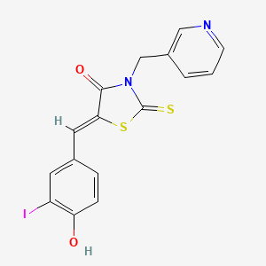 5-(4-hydroxy-3-iodobenzylidene)-3-(3-pyridinylmethyl)-2-thioxo-1,3-thiazolidin-4-one
