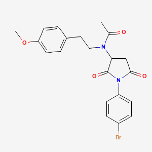 molecular formula C21H21BrN2O4 B5108703 N-[1-(4-bromophenyl)-2,5-dioxo-3-pyrrolidinyl]-N-[2-(4-methoxyphenyl)ethyl]acetamide 
