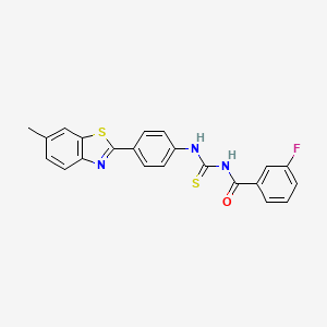 molecular formula C22H16FN3OS2 B5108742 3-fluoro-N-({[4-(6-methyl-1,3-benzothiazol-2-yl)phenyl]amino}carbonothioyl)benzamide 