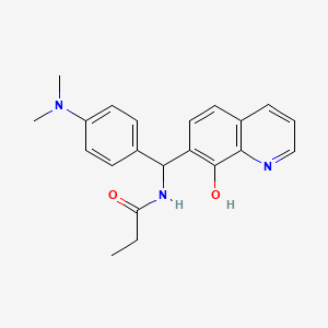molecular formula C21H23N3O2 B5108770 N-[[4-(dimethylamino)phenyl](8-hydroxy-7-quinolinyl)methyl]propanamide 