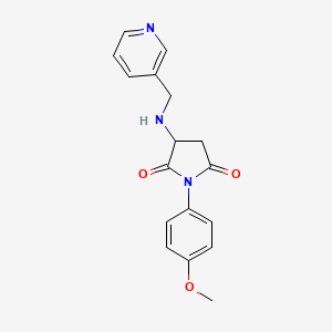 molecular formula C17H17N3O3 B5108796 1-(4-methoxyphenyl)-3-[(3-pyridinylmethyl)amino]-2,5-pyrrolidinedione 