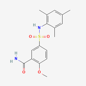 molecular formula C17H20N2O4S B5108798 5-[(mesitylamino)sulfonyl]-2-methoxybenzamide 