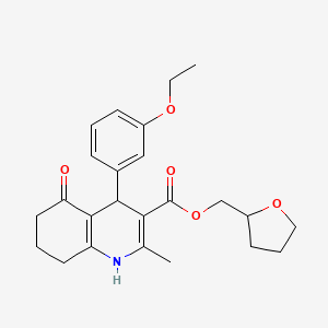 molecular formula C24H29NO5 B5108845 tetrahydro-2-furanylmethyl 4-(3-ethoxyphenyl)-2-methyl-5-oxo-1,4,5,6,7,8-hexahydro-3-quinolinecarboxylate 