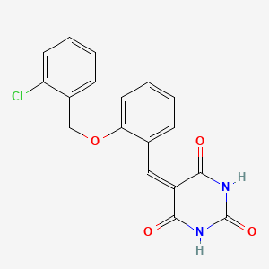 molecular formula C18H13ClN2O4 B5108862 5-{2-[(2-chlorobenzyl)oxy]benzylidene}-2,4,6(1H,3H,5H)-pyrimidinetrione CAS No. 5735-55-7