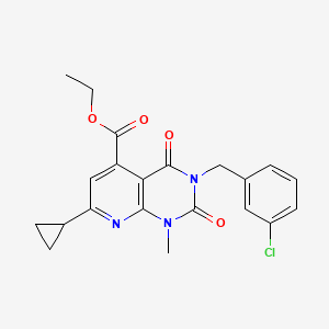 molecular formula C21H20ClN3O4 B5108881 ethyl 3-(3-chlorobenzyl)-7-cyclopropyl-1-methyl-2,4-dioxo-1,2,3,4-tetrahydropyrido[2,3-d]pyrimidine-5-carboxylate 