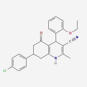 molecular formula C25H23ClN2O2 B5108888 7-(4-chlorophenyl)-4-(2-ethoxyphenyl)-2-methyl-5-oxo-1,4,5,6,7,8-hexahydro-3-quinolinecarbonitrile 