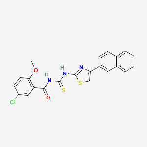 molecular formula C22H16ClN3O2S2 B5108900 5-chloro-2-methoxy-N-({[4-(2-naphthyl)-1,3-thiazol-2-yl]amino}carbonothioyl)benzamide 