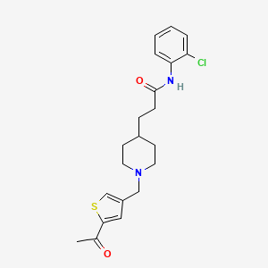 molecular formula C21H25ClN2O2S B5108902 3-{1-[(5-acetyl-3-thienyl)methyl]-4-piperidinyl}-N-(2-chlorophenyl)propanamide 
