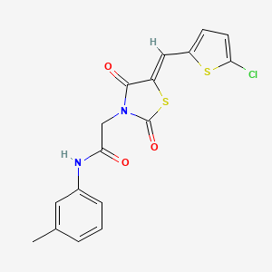 molecular formula C17H13ClN2O3S2 B5108904 2-{5-[(5-chloro-2-thienyl)methylene]-2,4-dioxo-1,3-thiazolidin-3-yl}-N-(3-methylphenyl)acetamide 