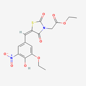 molecular formula C16H16N2O8S B5108932 ethyl [5-(3-ethoxy-4-hydroxy-5-nitrobenzylidene)-2,4-dioxo-1,3-thiazolidin-3-yl]acetate 