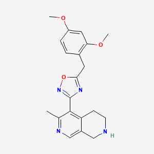 molecular formula C20H22N4O3 B5108937 5-[5-(2,4-dimethoxybenzyl)-1,2,4-oxadiazol-3-yl]-6-methyl-1,2,3,4-tetrahydro-2,7-naphthyridine trifluoroacetate 
