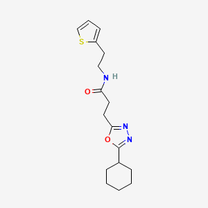 3-(5-cyclohexyl-1,3,4-oxadiazol-2-yl)-N-[2-(2-thienyl)ethyl]propanamide