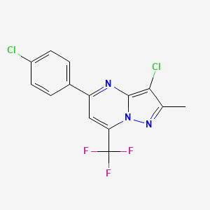 molecular formula C14H8Cl2F3N3 B5108967 3-chloro-5-(4-chlorophenyl)-2-methyl-7-(trifluoromethyl)pyrazolo[1,5-a]pyrimidine 