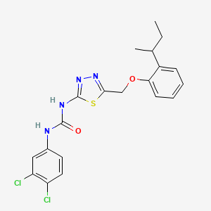 molecular formula C20H20Cl2N4O2S B5108968 N-{5-[(2-sec-butylphenoxy)methyl]-1,3,4-thiadiazol-2-yl}-N'-(3,4-dichlorophenyl)urea 