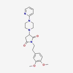 molecular formula C23H28N4O4 B5108995 1-[2-(3,4-dimethoxyphenyl)ethyl]-3-[4-(2-pyridinyl)-1-piperazinyl]-2,5-pyrrolidinedione 