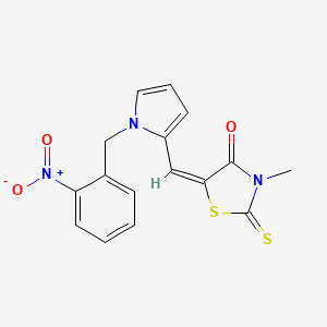 molecular formula C16H13N3O3S2 B5109010 3-methyl-5-{[1-(2-nitrobenzyl)-1H-pyrrol-2-yl]methylene}-2-thioxo-1,3-thiazolidin-4-one 