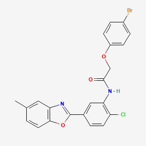 2-(4-bromophenoxy)-N-[2-chloro-5-(5-methyl-1,3-benzoxazol-2-yl)phenyl]acetamide